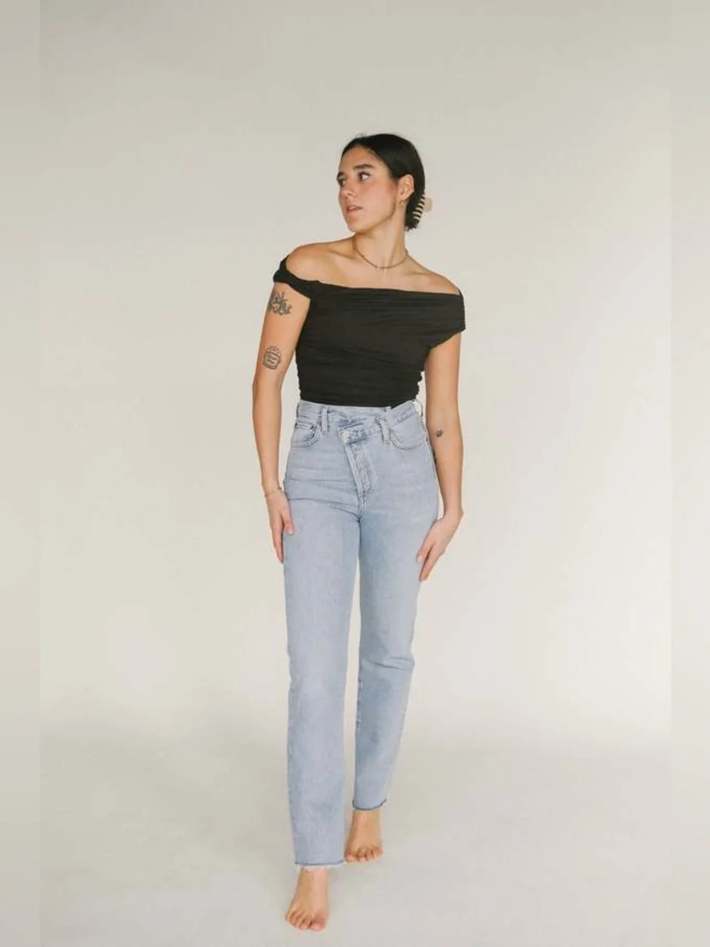 Agolde criss cross High-Rise Straight jeans distressed ripped mother Levi’s 29